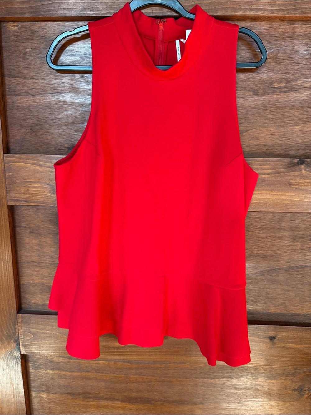 Anthropologie Red Sleeveless Peplum Camisole